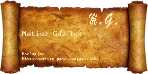 Matisz Gábor névjegykártya