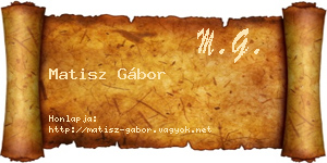 Matisz Gábor névjegykártya