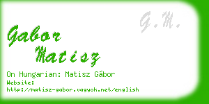 gabor matisz business card